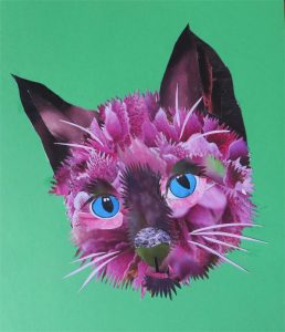 Paper collage of a Cat